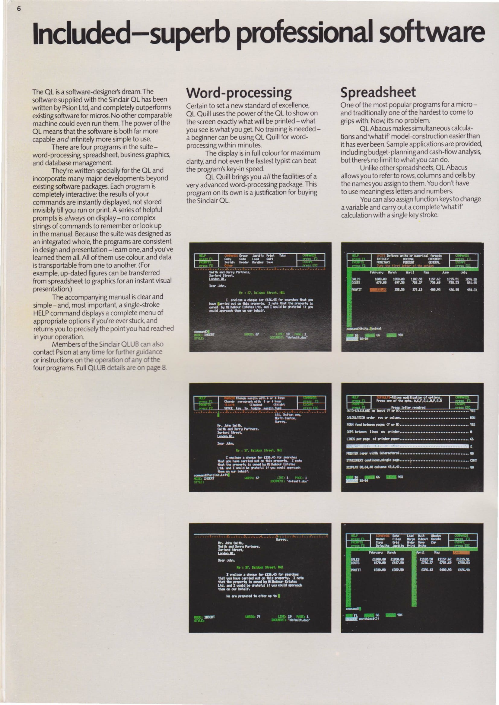Sinclair QL Launch Press Kit page 08
