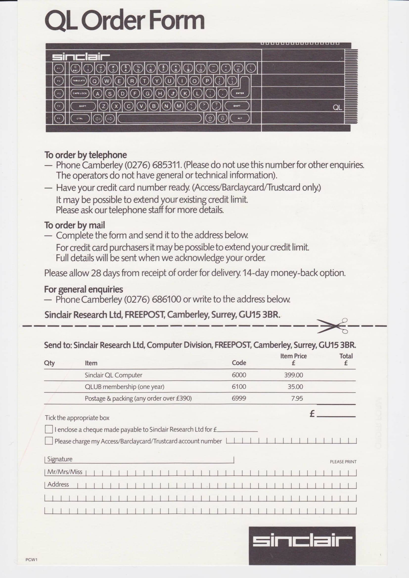 Sinclair QL Launch Press Kit page 12