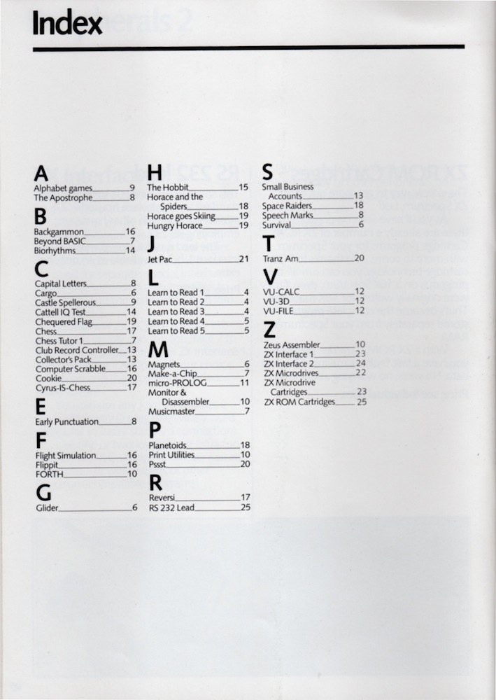 ZX Spectrum Software Catalogue January 1984