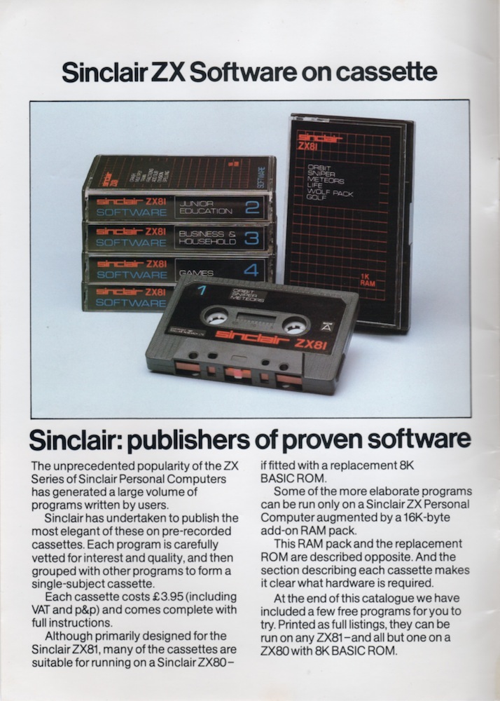 ZX81 Software Catalogue