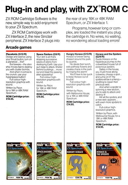 Sinclair ROM Cartridge Software Catalogue