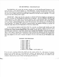 ZX 16K Ram Pack Instructions