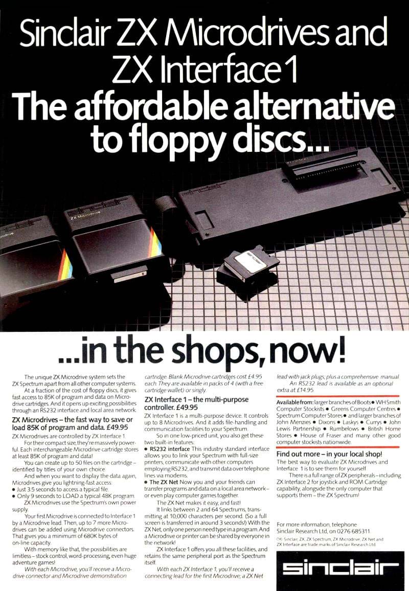ZX Interface 1 and Micrdrive Advert