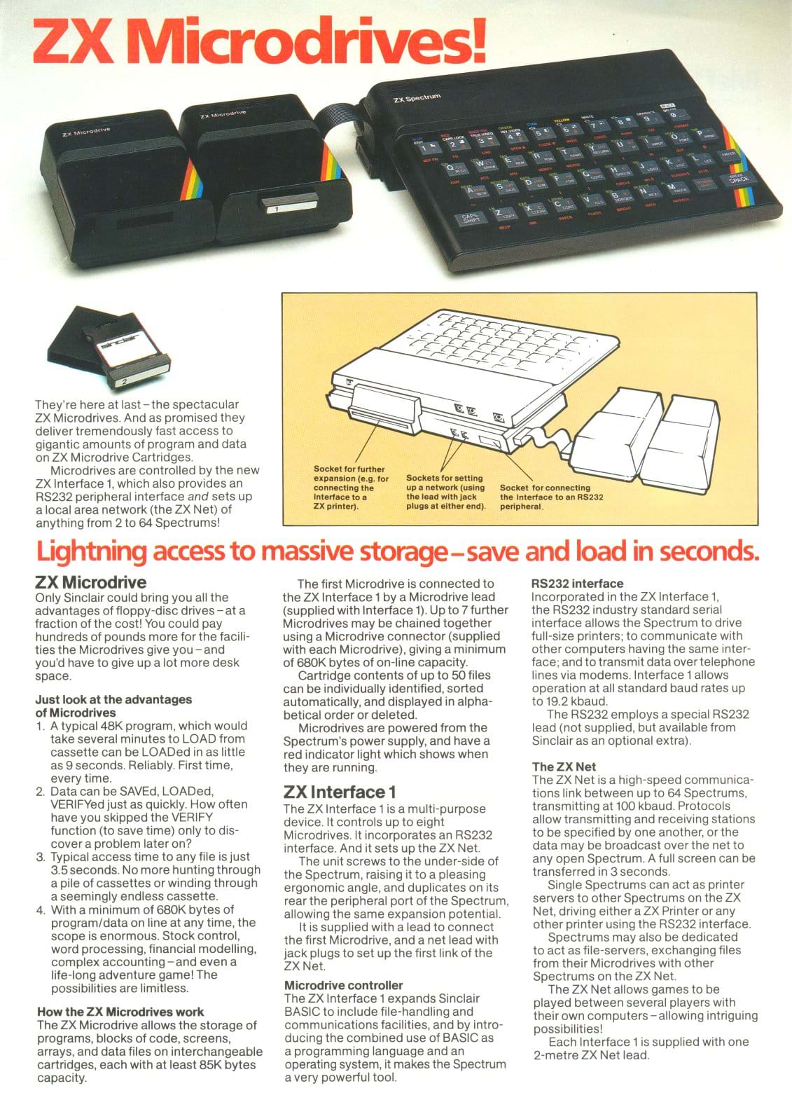 ZX Interface 1 and Micrdrive Leaflet Front