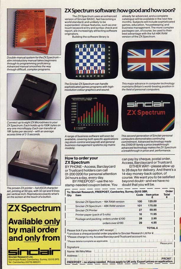 ZX Spectrum Advert