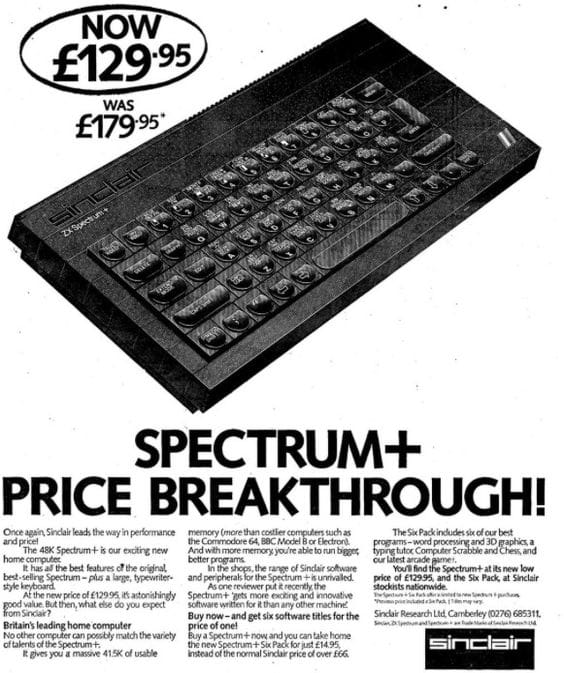 ZX Spectrum+ Advert