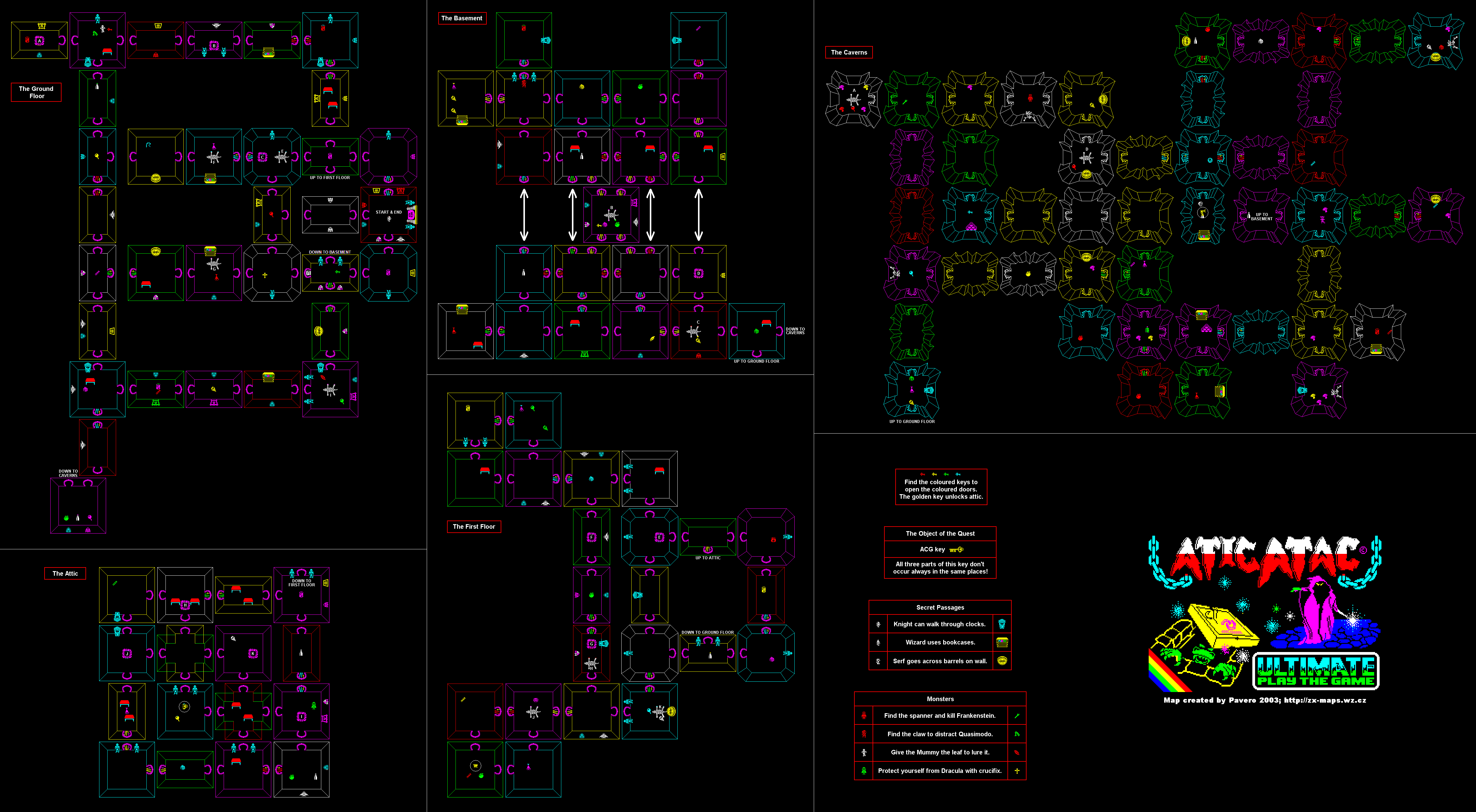 Atic Atac Game Map