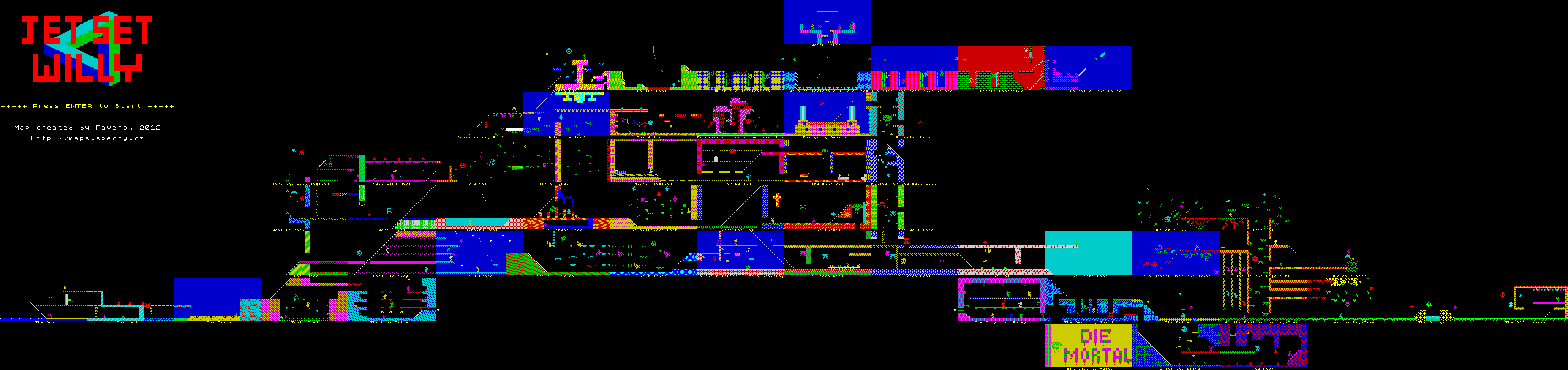 Jet Set Willy Game Map