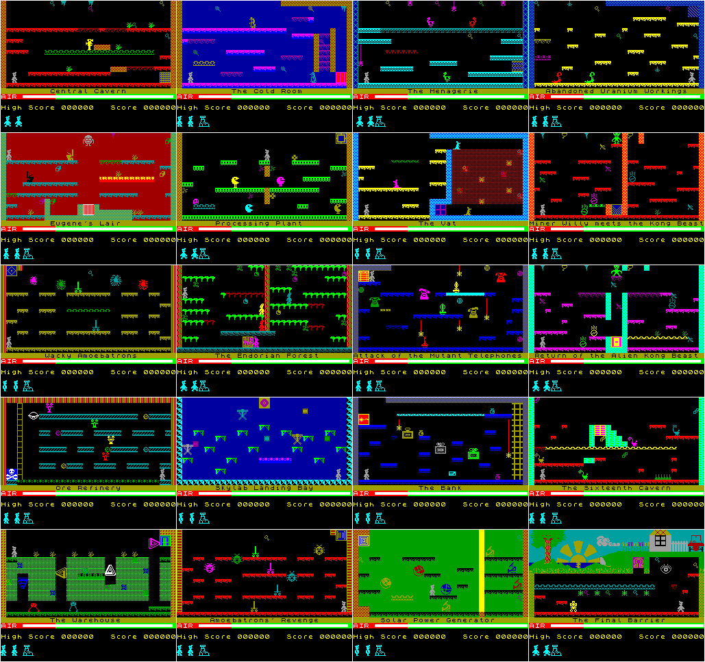 Manic Miner Game Map