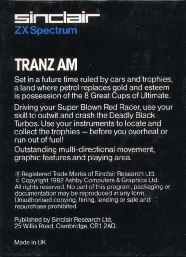 Tranz Am Back Cover